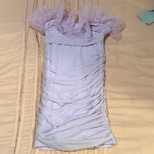 Elegant Lavender Ruched Dress